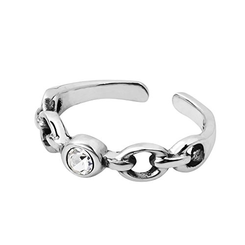 Aeravida Delicate Adorable Clear Cz In 925 Sterling Silver Toe Ring Or Pinky Ring 4Mm #TOP1