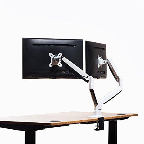 Image of Fully Jarvis Dual Monitor Mounting Arm - fits up to 32 inch Computer Displays (Dual, White)