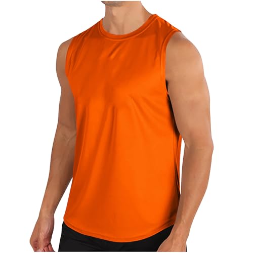 Mens Sport Tank Tops Quick Dry Sun Protection UPF 50+ Athletic Gym Workout Muscle Shirts Breathable Gym Tees