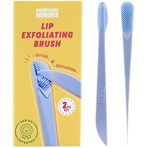 Handmade Heroes Lip Brush, Reusable Lip Exfoliator – Gentle Exfoliant, Use with Sugar Lip Polish and Lip Exfoliator Scrubber for Chapped and Dry Lips 2pc