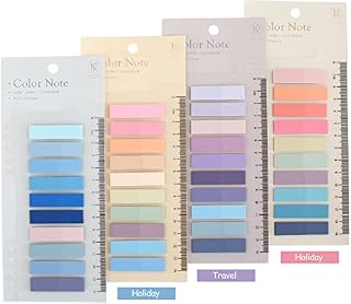 800 Pcs Morandi Sticky Tabs, Book Tabs for Annotating Books, 4 Pack Aesthetic Index Tabs, Writable Page Markers Flags with Ruler for Notebooks