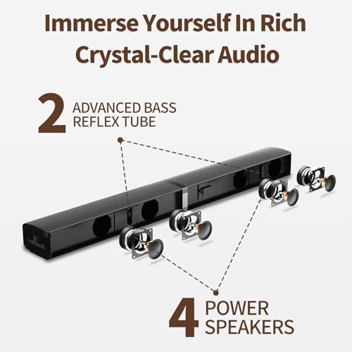 Image of LARKSOUND 2.2 CH Soundbar for Smart TV, 2-in-1 Detachable Sound Bar for TV, Gaming Monitor, Surround Sound System, Bluetooth 5.3 /HDMI-ARC /Optical /AUX Connections