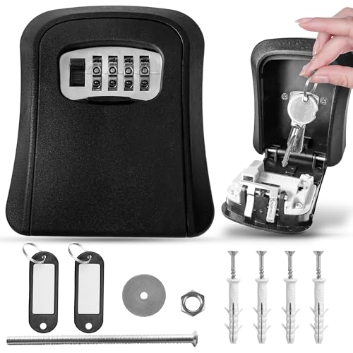 Caja de Seguridad para Llaves con Código + 2 Llaveros con Portaet...