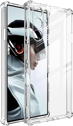 Zubitech Case for Nubia Red Magic 9 Pro/Pro+, Soft TPU Shockproof Case Anti-Fingerprint Protective Cover for ZTE Phone (Clear)