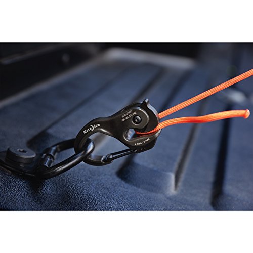 Nite Ize CamJam XT Ferramenta de amarrar com corda e cordão de alumínio preto, pacote com 2