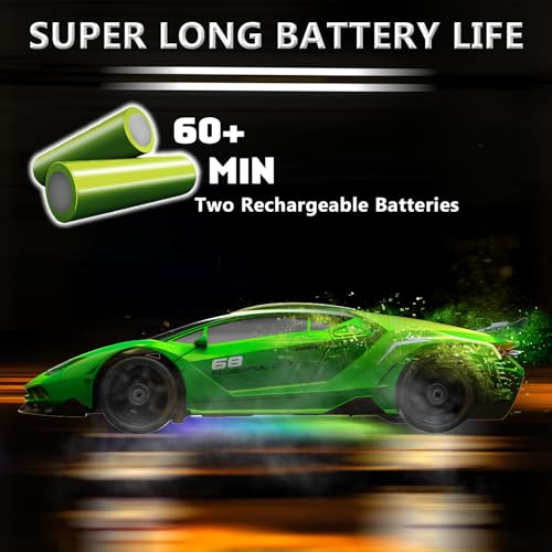 Image of Remote Control Car RC Drift Car 2.4GHz 1:24 4WD 15KM /H High Speed Racing Sport Car with LED Lights Drifting Tire Racing Sport Toy for Adults Boys Girls Kids Gift
