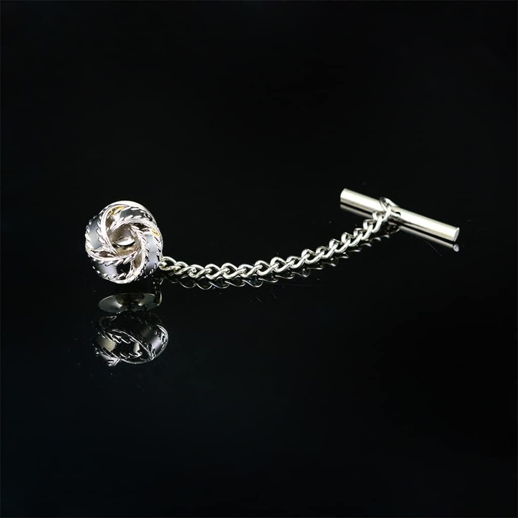 Button Tie Clip Fringe Chain Collar Pin Metal Fastening Wedding Dress Brooch Decoration