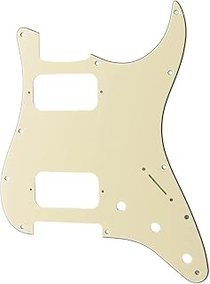 HH Guitar Strat Pickguard Round Corner Humbuckers for 11 Hole USA/MIM Standard Strat Modern Style (Cream)