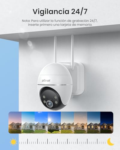 Cámaras de vigilancia exterior para jardín y hogar con sensor solar AOV 24/7 7
