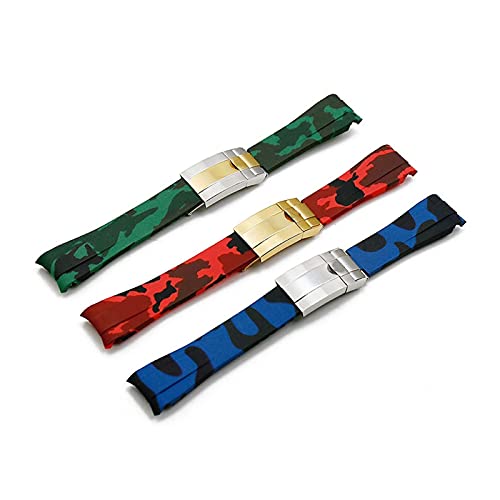 Bracelet étanche 20mm en caoutchouc anti-transpiration motif camouflage - 3