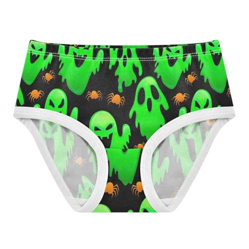 Joisal Personalized Toddlers Underwear Floral 2t Cotton Little Girl Panties Halloween Funny Green Ghosts Kids Briefs Undies