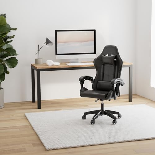 Simple Deluxe Gaming Chair, Big and Tall Gamer Chair, Racing Style Adjustable Swivel Office Chair, Ergonomic Video Game Chairs with Headrest and Lumbar Support