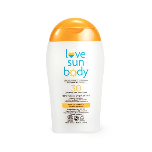 Love Sun Body 100% Natural Mineral Sunscreen SPF 30 Lightly Scented 100 ml Reef-Safe with non-nano Zinc Oxide for Body, Chemical-free, Moisturizing, Water-resistant