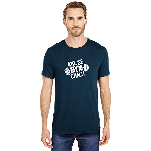 Image of T-Shirt for Men KAL SE Gym CHALU Funny Hindi Quotation, Graphic and Typography t-Shirt