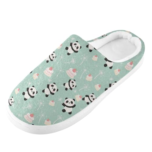 Cute Panda Dandelion Cake Green Mens Womens Slippers Cozy Memory Foam Slippers Slip On Warm House Shoes for Indoor Outdoor Size 16/17 23016152