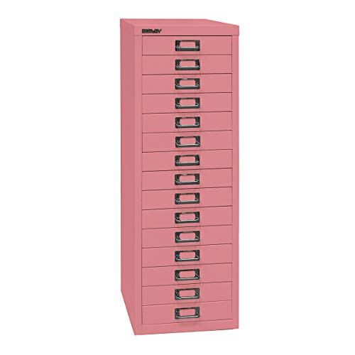 BISLEY MultiDrawer, 39er Serie, DIN A4, 15 Schubladen, Metall, 355 Silber, 38 x 27.9 x 86 cm