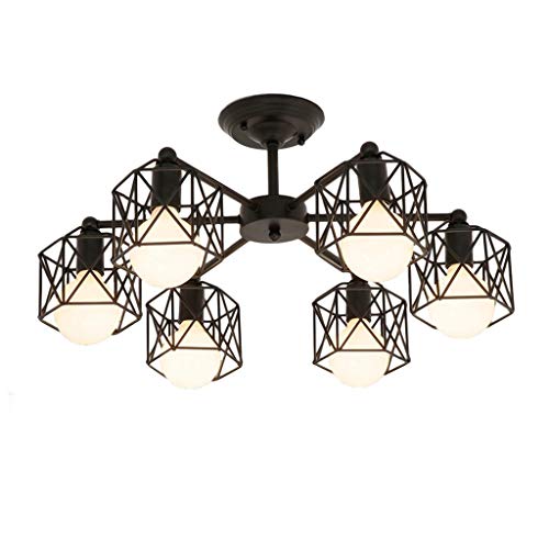 Lustre en fer forgé d'exception et plafonnier rétro aux finitions soignées