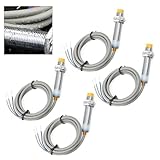 URPIZY 4 Stück LJ12A3 Serie für M12 induktiven Näherungsschaltersensor 4mm Metallerkennung, LJ12A3-4-Z/AX