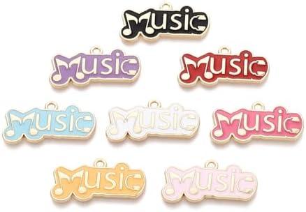 KitBeads 100Pcs Enamel Music Charms Alloy Colorful Lovely Musical Note Earphone Word Pendants for Jewelry Making Bracelets Earrings Necklace Bulk image 4