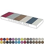 PHUSTJKL Custom Bench Cushion, Indoor Bench Seat Pad Bay Window Cushion, Non-Slip Washable Garden Patio Cushions for Outdoor Furniture, Long Chair Swing Porch, Piping Design 60 Colors - 8cm Thick