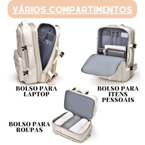 Mochila Masculina Feminina Grande para Notebook Viagem Faculdade Impermeavel Expansível que vira Mal