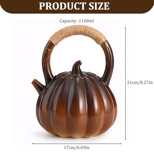 Théière en céramique au design citrouille, bouilloire d'exception
