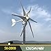 Wind Turbine Generator Kit, Wind Turbine 2000w 48v 24v 12v With MPPT Controller System Portable Windmills Renewable Energy For Hybrid Solar Wind System for Hybrid Solar Wind System(MPPT Controller,12V