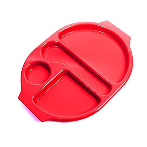 Image of Harfield Large Meal Tray Red 38x28cm Polycarbonate Virtually Unbreakable Reusable Dishwasher Safe Childrens Serving Tray