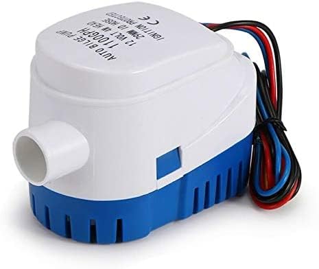 JT-HLM 12v Water Pump, Automatic Boat Bilge Pump, 1-1/8 Inch Outlet, 1200GPH Bilge Pump for Boats, Yachts, Pools, Ponds, Built-in Auto Float Switch