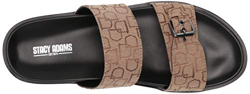 Stacy Adams Mens Montero Double Strap Slide Sandal Loafer, Taupe Multi, 8 Us #TOP18
