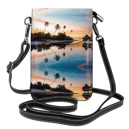Sac à rabat microfibre coucher de soleil pour téléphone et voyage