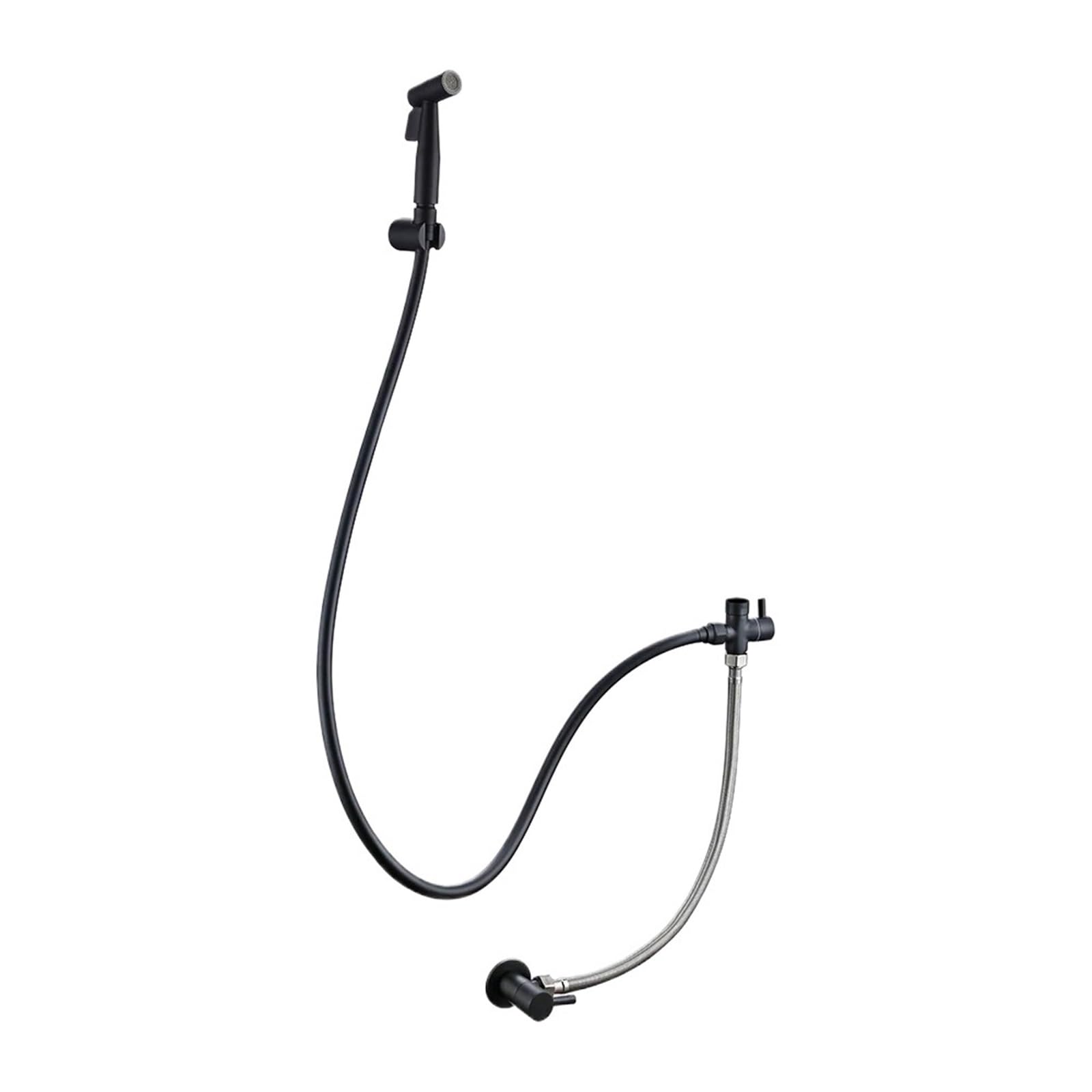 Kit de rociador de bidé de Mano de latón Macizo para Inodoro con Manguera y Soporte para Grifo de baño de Pared (Juego B)