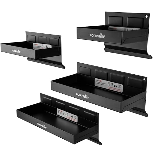 Poppstar 4 Magnetische Ablagen, verschiedene Größen: 150mm, 210mm, 270mm, 310mm, Material: Stahl, Farbe: schwarz Poppstar 4 Magnetische Ablagen, verschiedene Größen: 150mm, 210mm, 270mm, 310mm, Material: Stahl, Farbe: schwarz