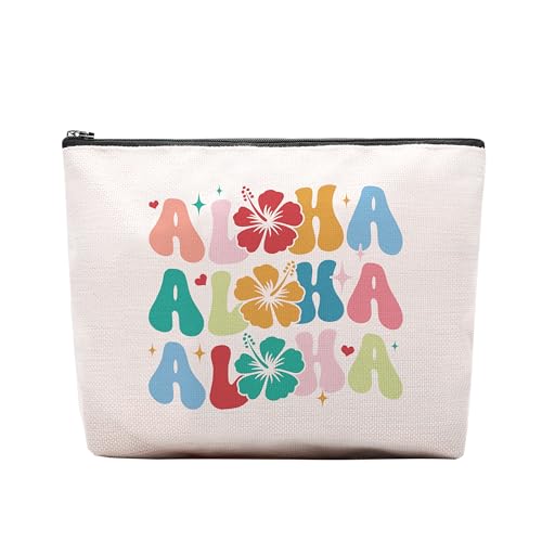 Hawaii Designs Makeup Bag, Hawaii Gifts For Women Men, Sea Island Makeup Pouch, Travel Toiletry Bag With Zipper, Birthday Graduation Christmas Gifts For Women Mom Sister Best Friend Bestie Her