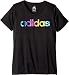 adidas Girls' Big V-Neck Performance T-Shirt, Black, M (10/12)