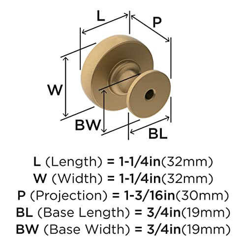 Image of Amerock 1-1 /4 inch Round Winsome Champagne Bronze Cabinet Knob | Durable Zinc drawer knob and cabinet hardware, ideal for kitchen cabinets, bathroom vanities, dressers, and furniture
