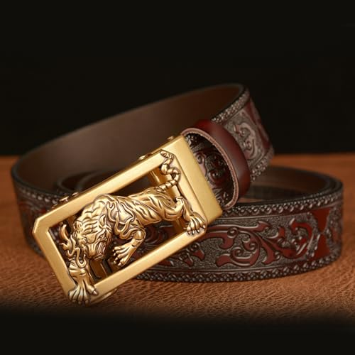 Western Simple Belt Animal Buckle Husband Boyfriend Wide Animal Buckle Men Western Automatic Business Belt For Men4