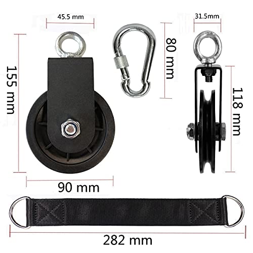 Touyinger Gym Pulley Wheel 3.54/90Mm 360 Degree Rotation Lifting Traction Pulley For Lat Pulley System Attachment Lifting Blocks,Ladder Lift, Diy Home Projects, Shop Lifts (1) #TOP1