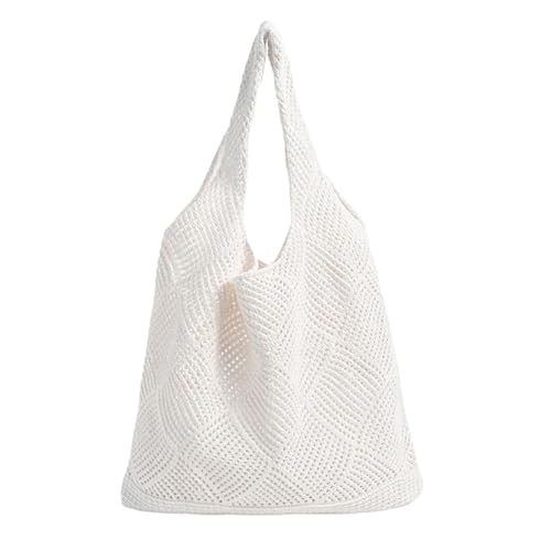 JazRvr Häkeltasche Strandtasche Damen, Leichte Gestrickte Tasche Für...