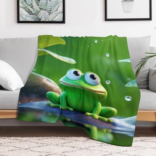 Couverture grenouille flannel lavable pour finir avec les plaids rudes