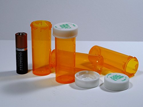 Plastic Prescription Vials/Bottles 25 Pack w/Caps Smallest 6 Dram Size-New