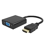 HDMI to VGA Adapter, Gold-Plated HDMI to VGA Converter (Male to Female) Compatible with Computer, Desktop, Laptop, PC, Monitor, Projector, HDTV, Chromebook, Raspberry Pi, Roku, Xbox and More (1PCS)