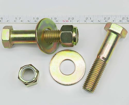 Image of 3 /4 inch x 3-1 /2 inch Hex Head Bolt by Color Galvanization with Nylon Lock nut and Large Size Washer Assortment Kit,Alloy Steel,Grade 8.(4pcs Pack). by Metalsuberg