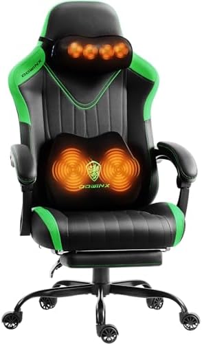 Dowinx Gaming Video Gaming Chair with Shiatsu Neck Massage and Lu...