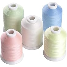 Simthread Glow in The Dark Machine Embroidery Thread 1000yards1000M 5 spools Set 30WT for Halloween Christmas Embroidery and Sewing Machines