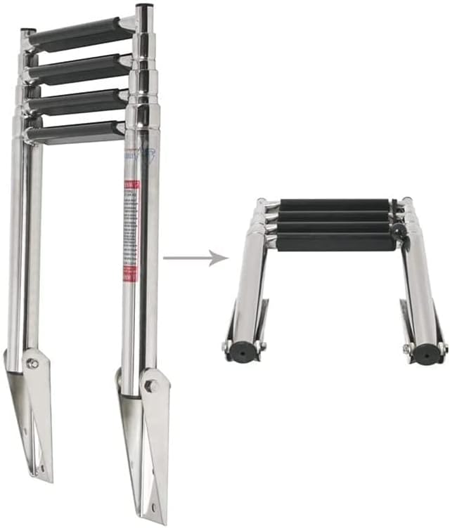 Boat Marine Ladder Stainless Steel Folding Swim Ladder with Wider Steps Telescoping Custom Swim Deck Ladder for Marine Boat Yacht