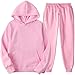 Produktbild EMATOP Jogginganzug Damen Herren Casual Trainingsanzug Set 2 Stück Hoodies Sweatshirts und Jogginghose Einfarbig Mode Sportkleidung mit Tasche Fitnessanzug für Running Yoga Gym Sportswear