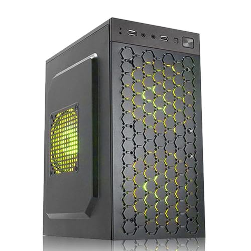 Micro ATX case Gaming PC Computer case,Mini itx case, High-Airflow Honeycomb Front Panel, PSU and HDD/SSD Installed at The top,Without Fan，Black