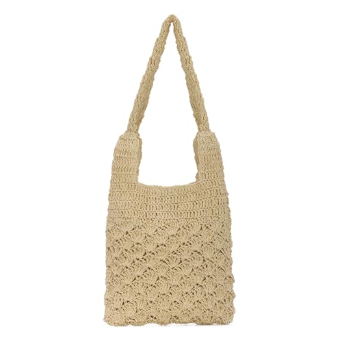 Freie Liebe Beach Bag for Women 2025 Summer Woven Shoulder Purses Straw Bags Boho Handbags for Vacation
