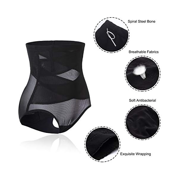 Nebility Womens' Tummy Control High Waist Trainer Body Shaper (US, Alpha, Large, Regular, Regular, Black)
